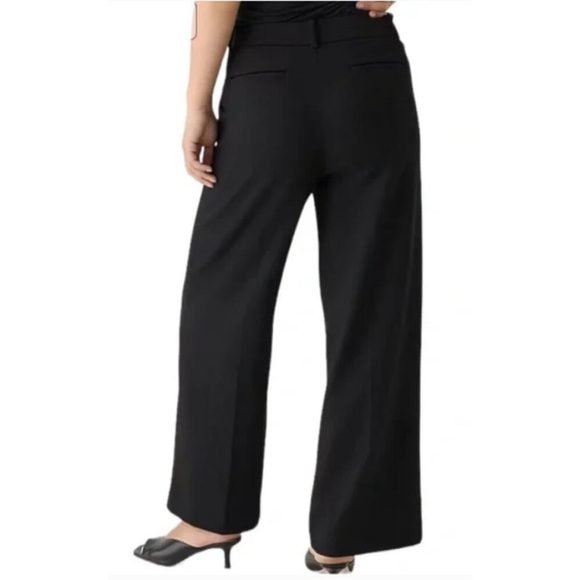J.Crew Black Sydney Wide Leg Flare Pant in Four-Season Cropped Stretch - Picture 3 of 14